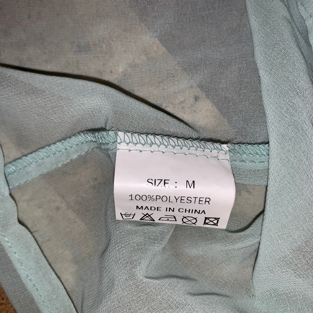 Women’s SZ M TOBI Sheer Green Blouse - Picture 6 of 7